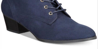 Botas femininas Charter Club com bico amendoado e salto alto, tamanho 10 M, azul