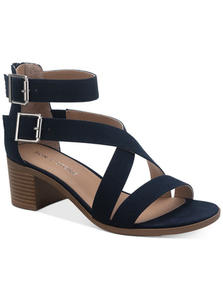 Sandálias femininas Sun + Stone Quinn Block Heel City Azul Tamanho 12M