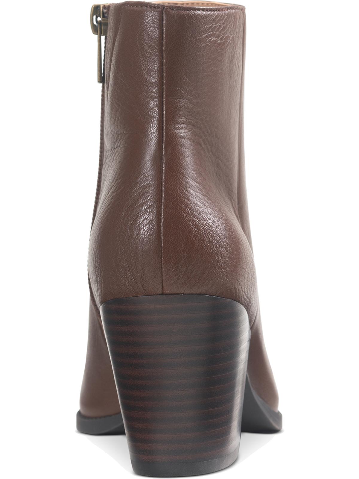 Botas femininas American Rag Eryn Leather com salto bloco, marrom, tamanho 9,5M