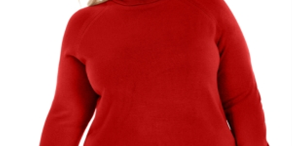 Karen Scott Suéter Feminino Plus Gola Alta Luxsoft Vermelho Tamanho 1X