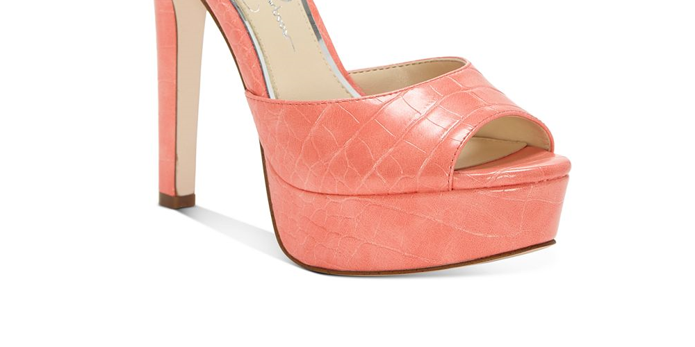 Sandálias plataforma femininas Jessica Simpson Beeya de duas peças, sapatos femininos, rosa, tamanho 8,5 M