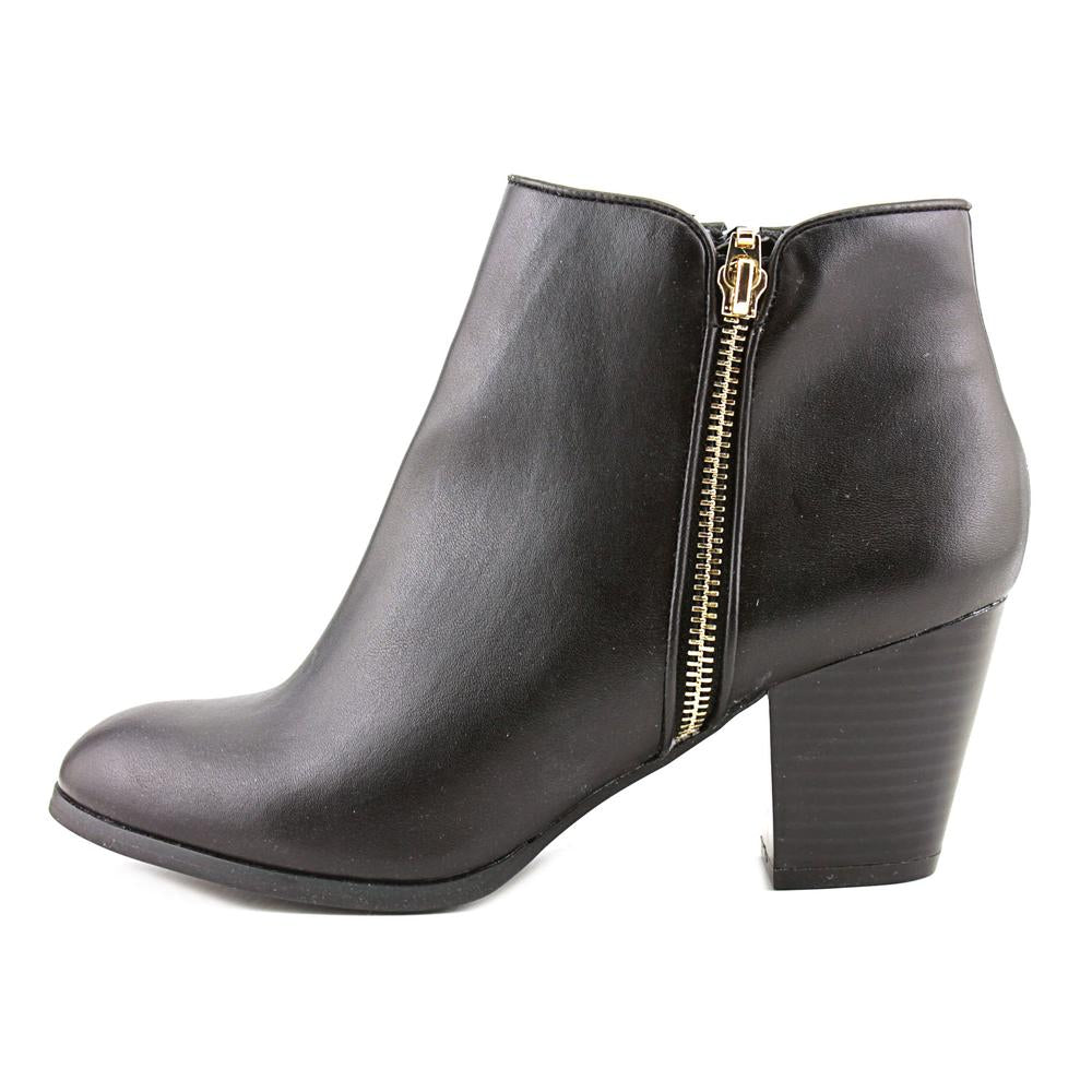 Botas femininas estilo &amp; co Jamila de couro, bico amendoado, cano curto, pretas, tamanho 6,5 M