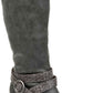 Botas femininas Journee Collection Comfort antiderrapantes Garin Almond Toe Wedge com zíper e bico fino, cinza, tamanho 9X-WC