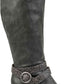 Botas femininas Journee Collection Comfort antiderrapantes Garin Almond Toe Wedge com zíper e bico fino, cinza, tamanho 9X-WC