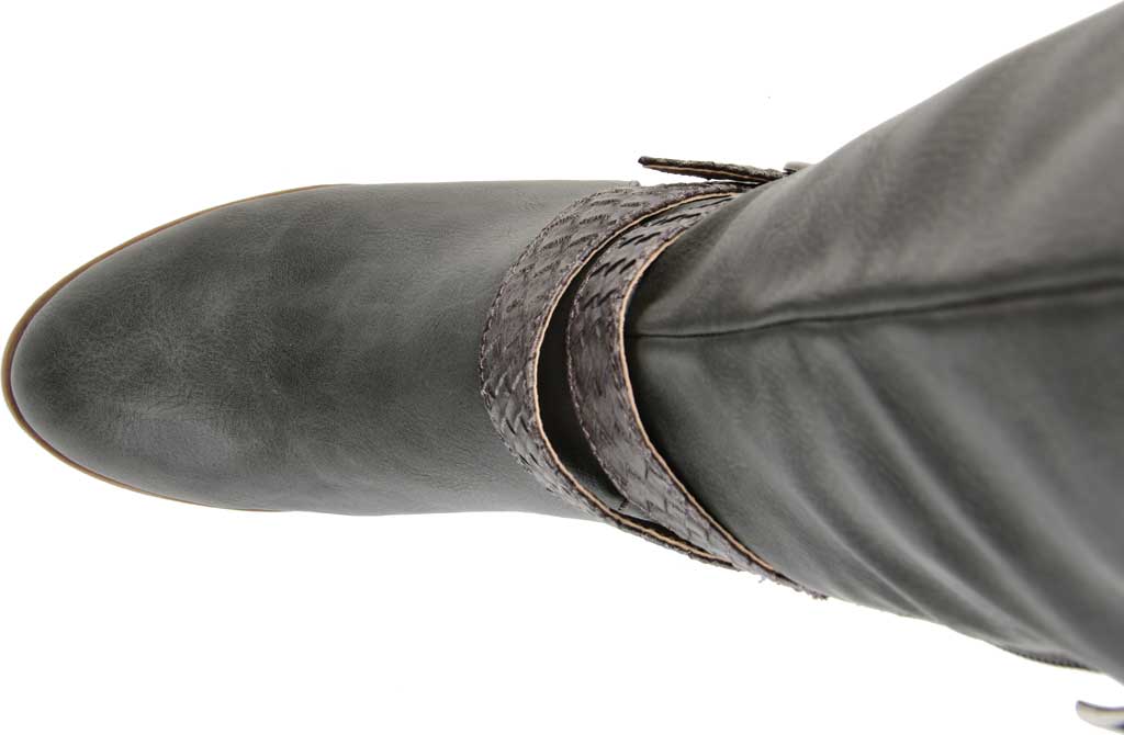 Botas femininas Journee Collection Comfort antiderrapantes Garin Almond Toe Wedge com zíper e bico fino, cinza, tamanho 9X-WC