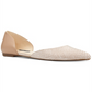 Sapatilhas de balé femininas Nine West Starship de couro com bico fino, marrom, tamanho 8,5 M