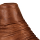 Botas Baretraps Femininas com Tiras no Tornozelo, Franzidas, Acolchoadas, Bico Redondo, Salto Alto e Zíper, Marrom, Tamanho 11 M