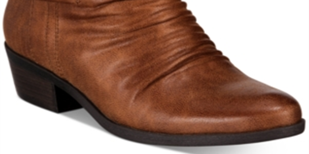 Botas Baretraps Femininas com Tiras no Tornozelo, Franzidas, Acolchoadas, Bico Redondo, Salto Alto e Zíper, Marrom, Tamanho 11 M