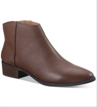Botas femininas American Rag Jolene de couro, bico amendoado, marrom, tamanho 5,5 M