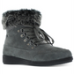 Botas de couro Khombu Francie femininas, bico fechado, cano curto, para clima frio, cinza, tamanho 7,5 M