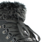 Botas de couro Khombu Francie femininas, bico fechado, cano curto, para clima frio, cinza, tamanho 7,5 M