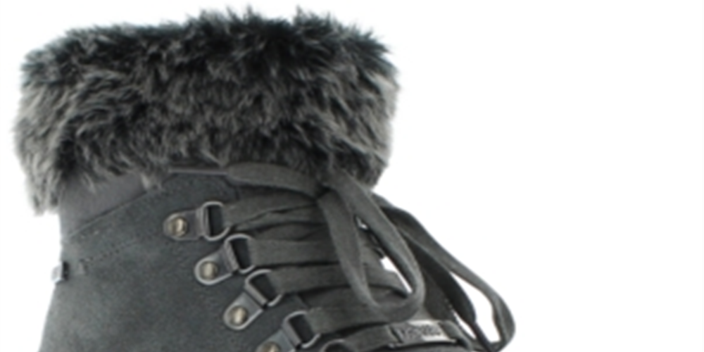 Botas de couro Khombu Francie femininas, bico fechado, cano curto, para clima frio, cinza, tamanho 7,5 M