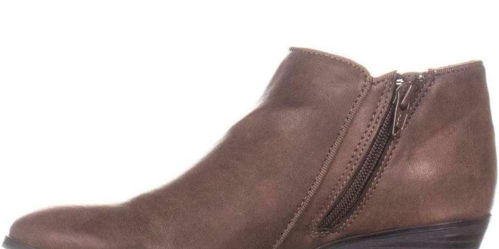 Botas femininas acolchoadas com zíper e salto bloco Wileyy Almond Toe, estilo Style &amp; Co, marrom, tamanho 8,5 M