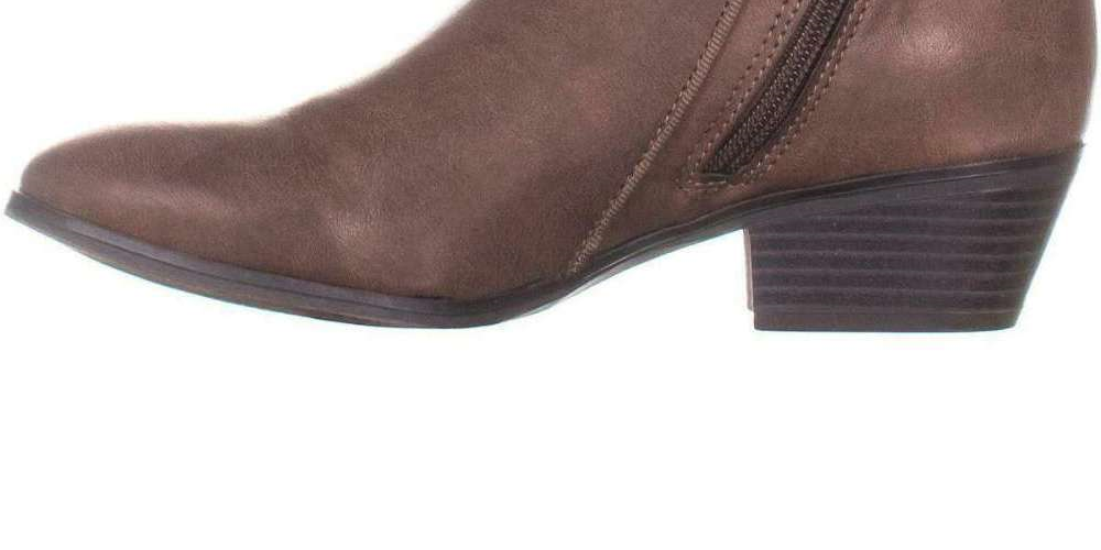 Botas femininas acolchoadas com zíper e salto bloco Wileyy Almond Toe, estilo Style &amp; Co, marrom, tamanho 8,5 M