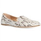 Steve Madden Mocassim Feminino com Estampa de Cobra, Biqueira Mocassim, Ponta Fina, com Tachas, Branco, Tamanho 11 M