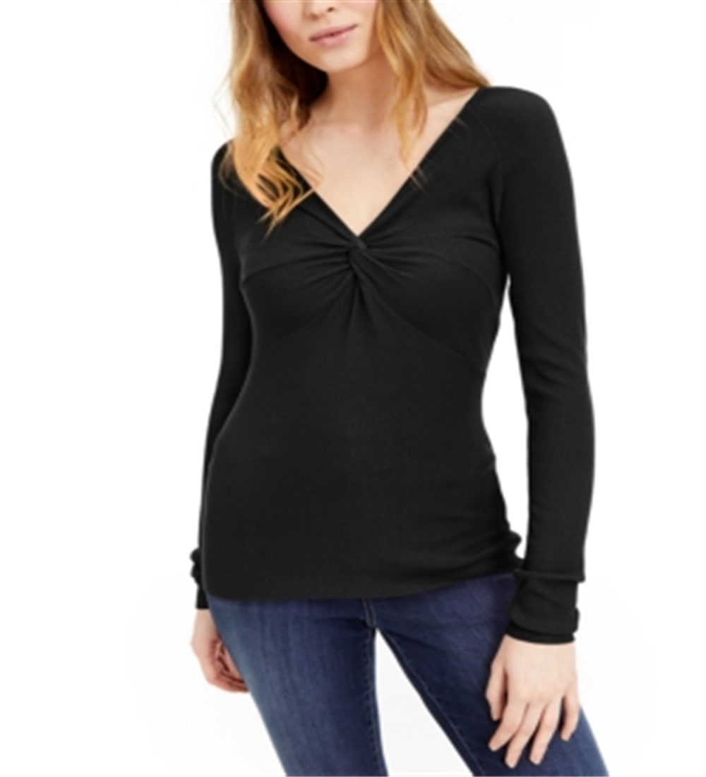 Suéter feminino INC com frente torcida, preto, tamanho XL