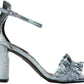 Sandália feminina Kenneth Cole Reaction Rise com salto e babados, azul, tamanho 10 M