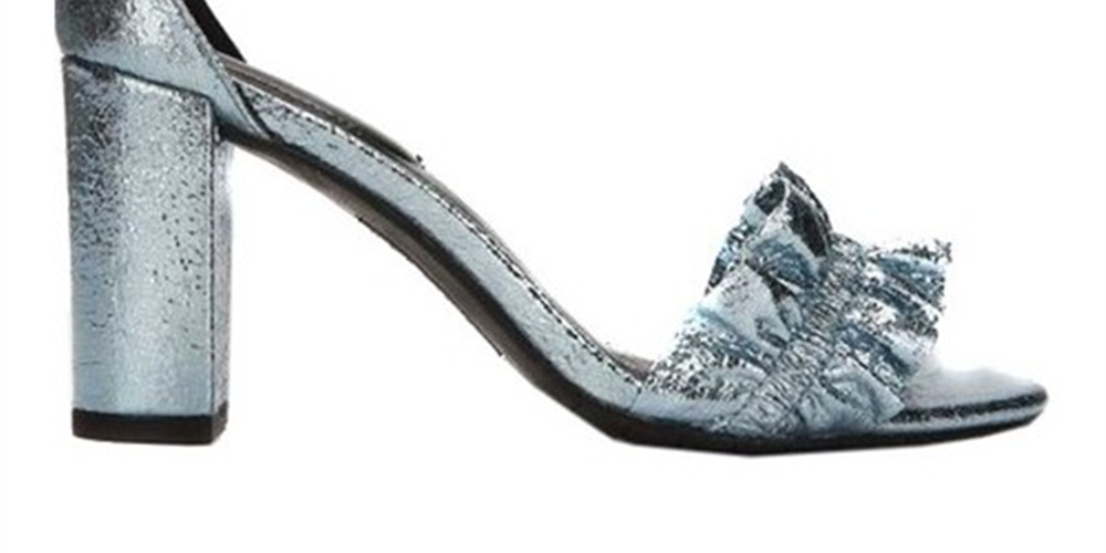 Sandália feminina Kenneth Cole Reaction Rise com salto e babados, azul, tamanho 10 M