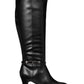 Karen Scott Botas femininas de cano alto com bico amendoado e tecido Hollee, vinho, tamanho 5 M