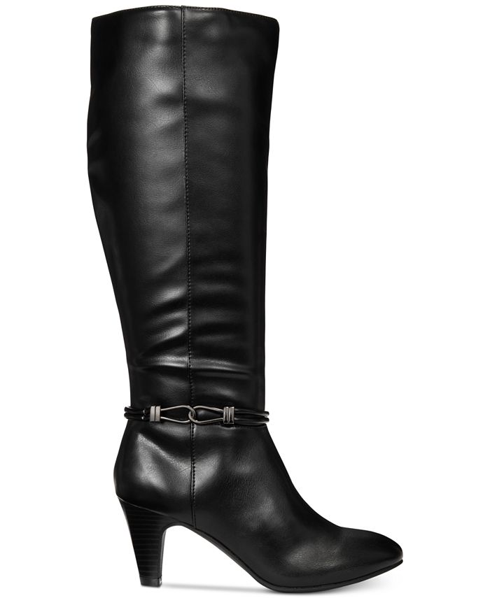 Karen Scott Botas femininas de cano alto com bico amendoado e tecido Hollee, vinho, tamanho 5 M