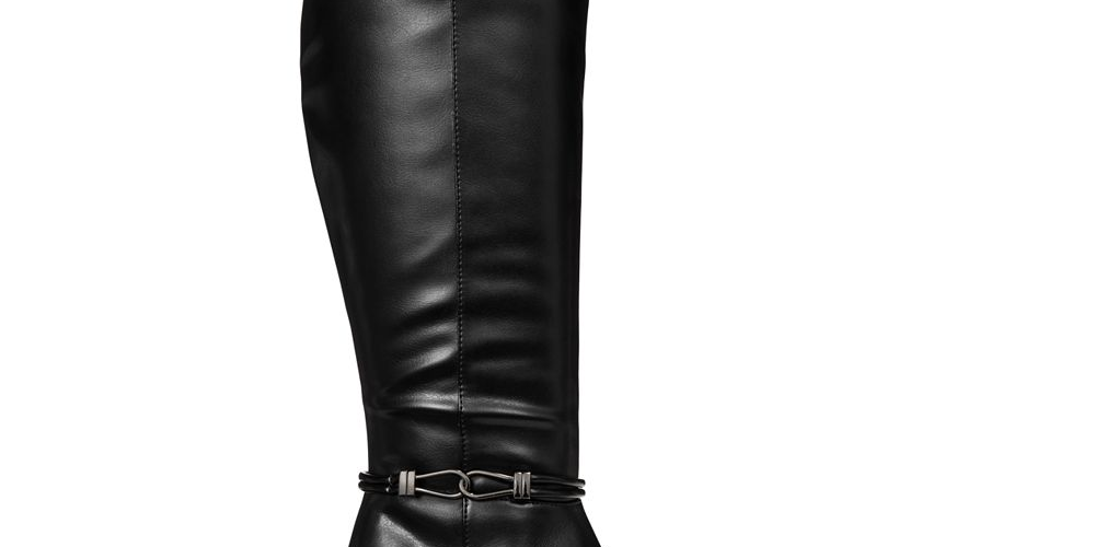 Karen Scott Botas femininas de cano alto com bico amendoado e tecido Hollee, vinho, tamanho 5 M
