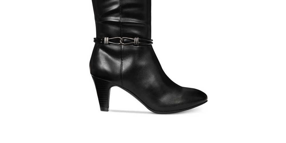 Karen Scott Botas femininas de cano alto com bico amendoado e tecido Hollee, vinho, tamanho 5 M