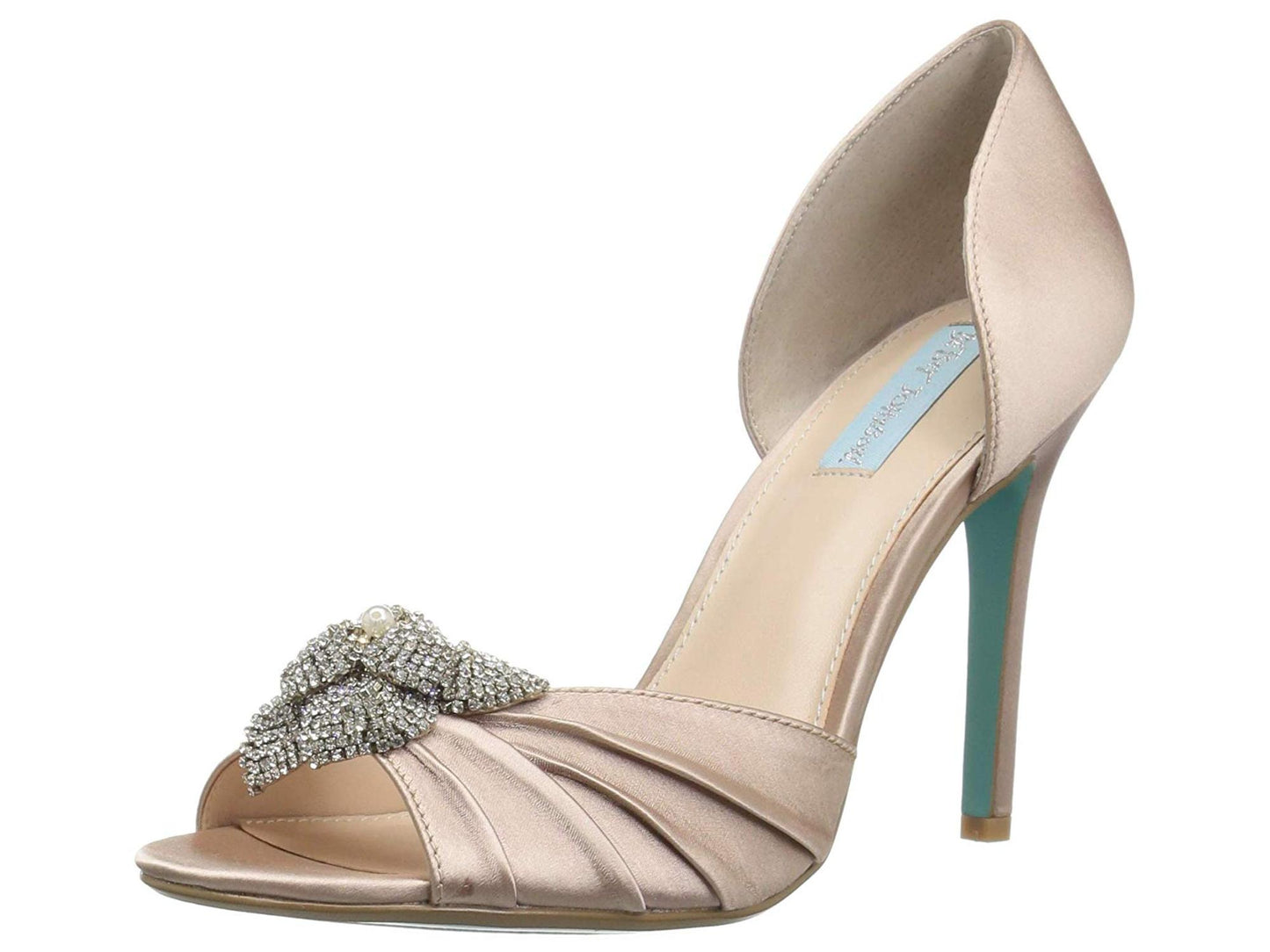 Sandália feminina Betsey Johnson Briar Fabric Peep Toe com tira no tornozelo, rosa, tamanho 7 M