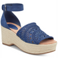 Sandálias femininas Jordie de couro sintético, alpargatas, azul, tamanho 8,5 M, Indigo Rd.