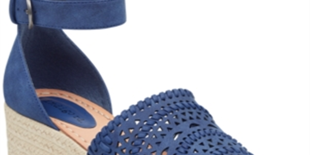 Sandálias femininas Jordie de couro sintético, alpargatas, azul, tamanho 8,5 M, Indigo Rd.