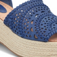 Sandálias femininas Jordie de couro sintético, alpargatas, azul, tamanho 8,5 M, Indigo Rd.