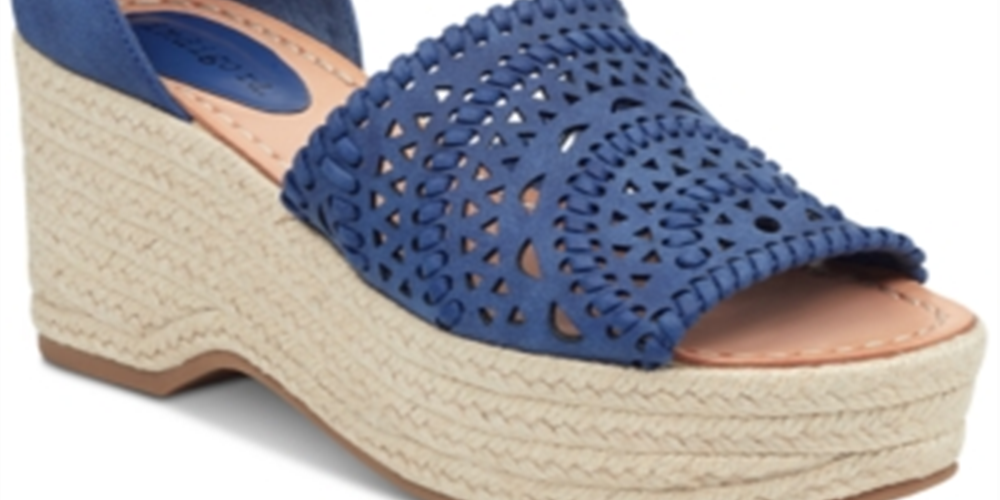 Sandálias femininas Jordie de couro sintético, alpargatas, azul, tamanho 8,5 M, Indigo Rd.