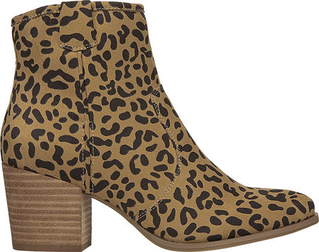 Bota feminina casual bege leopardo Rowan Carlos By Carlos Santana, tamanho 7,5 M