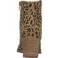 Bota feminina casual bege leopardo Rowan Carlos By Carlos Santana, tamanho 7,5 M