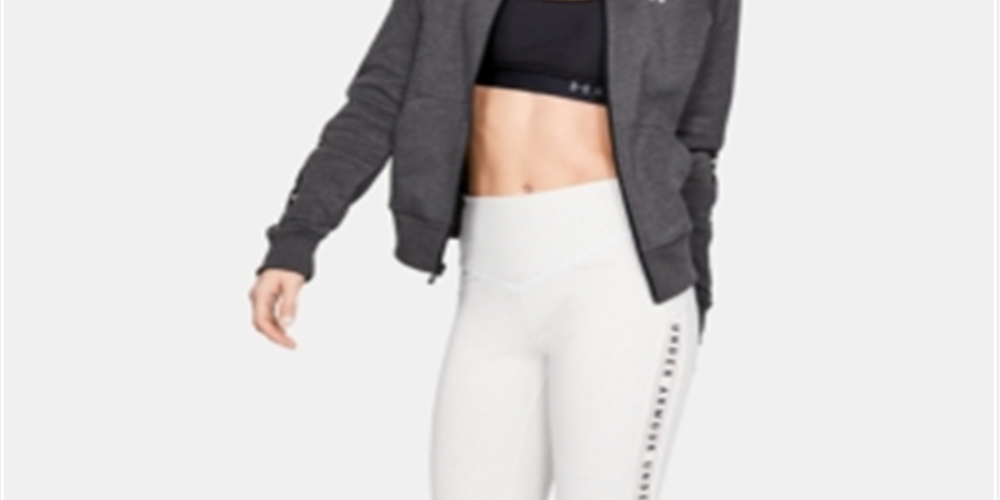Under Armour Moletom com capuz feminino para corrida e fitness, cinza, tamanho X-S