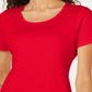 Karen Scott Blusa feminina de algodão com decote redondo, vermelha, tamanho pequeno G