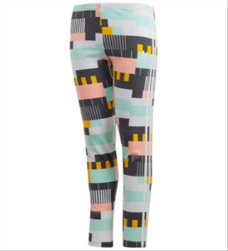 Calça legging infantil adidas Originals para meninas, multicolorida/branca, tamanho G