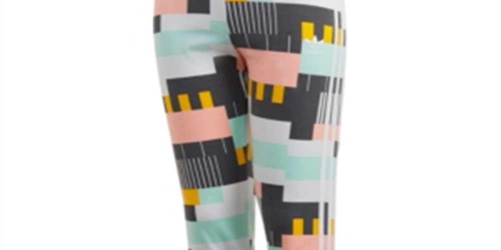 Calça legging infantil adidas Originals para meninas, multicolorida/branca, tamanho G