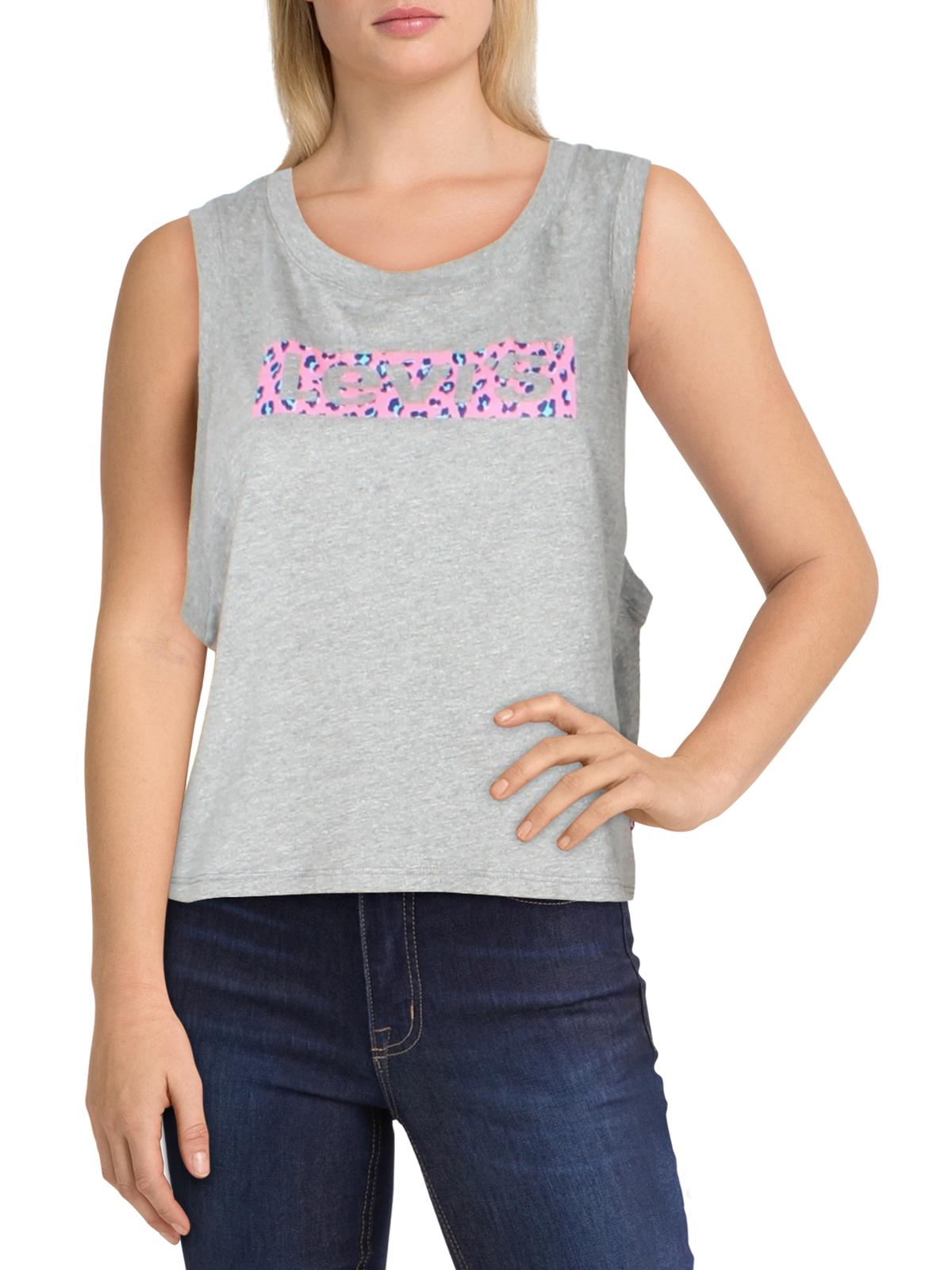 Top curto com logo Levi's feminino júnior cinza tamanho XS