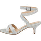 Sapatos de festa femininos Jewel Badgley Mischka Newton com bico aberto e cristais prateados, tamanho 6,5 m