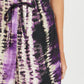 INC Shorts casuais femininos com estampa tie-dye e cintura alta, roxo, tamanho médio