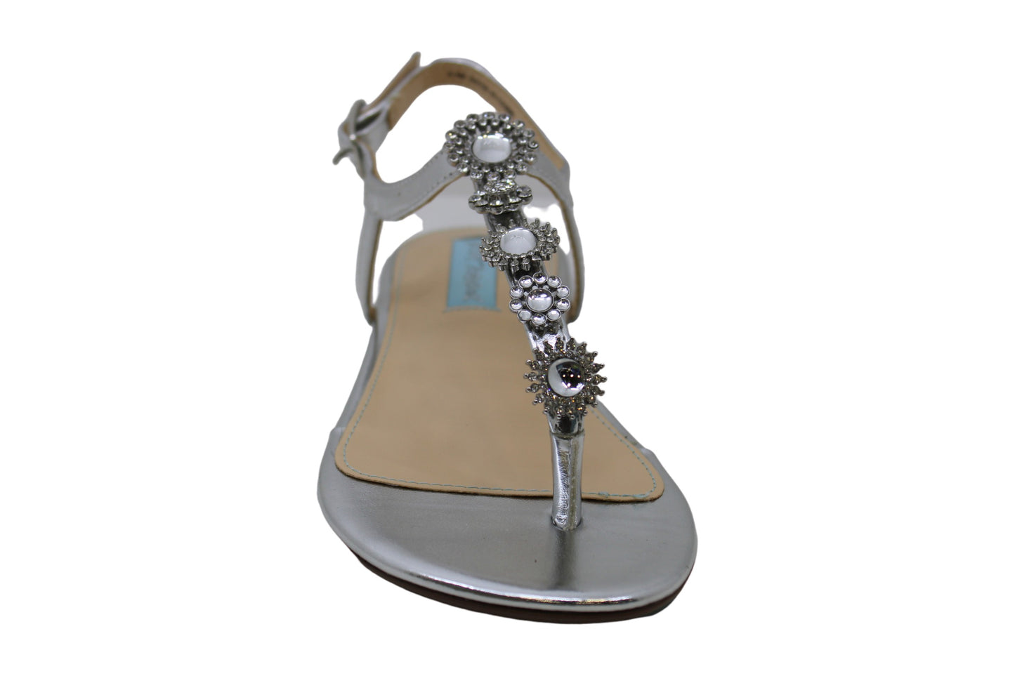 Sandálias femininas Betsey Johnson SB Laur abertas, casuais, com tira no tornozelo, cinza, tamanho 5,5 M