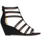 Sandálias femininas Harriette Wedge da Material Girl, pretas, 6,5 m