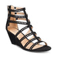 Sandálias femininas Harriette Wedge da Material Girl, pretas, 6,5 m