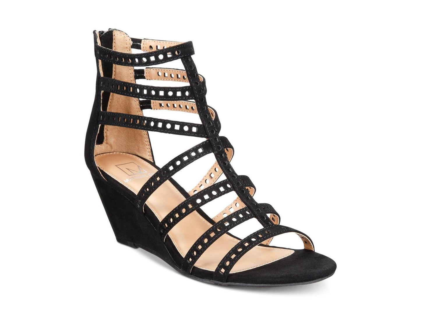 Sandálias femininas Harriette Wedge da Material Girl, pretas, 6,5 m