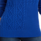 Charter Club Feminino Petite Envelope-Neck Cable-Kni Modern Azul Tamanho PM