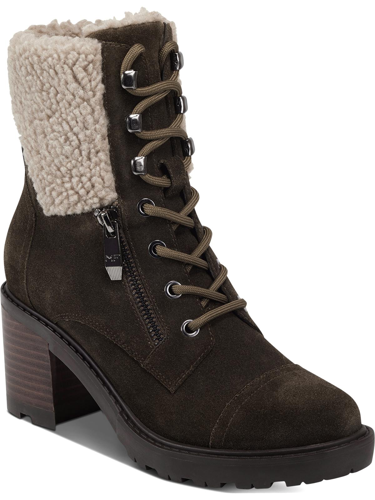Bota Marc Fisher Lansly Faux Fur Lug Solado Amarração Feminina Verde Tamanho 9,5M