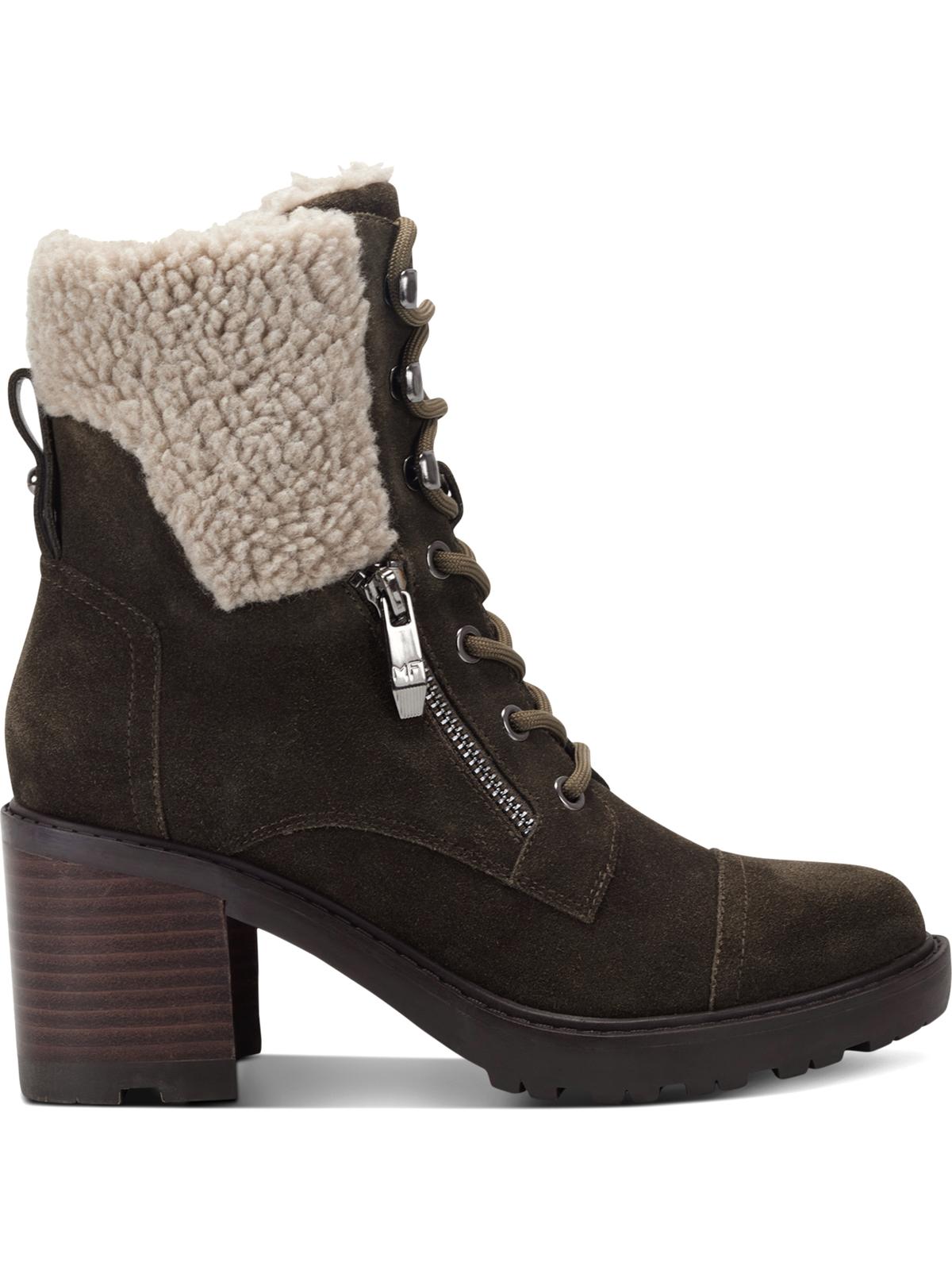 Bota Marc Fisher Lansly Faux Fur Lug Solado Amarração Feminina Verde Tamanho 9,5M