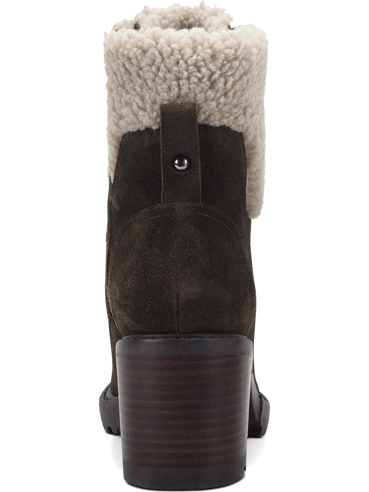 Bota Marc Fisher Lansly Faux Fur Lug Solado Amarração Feminina Verde Tamanho 9,5M