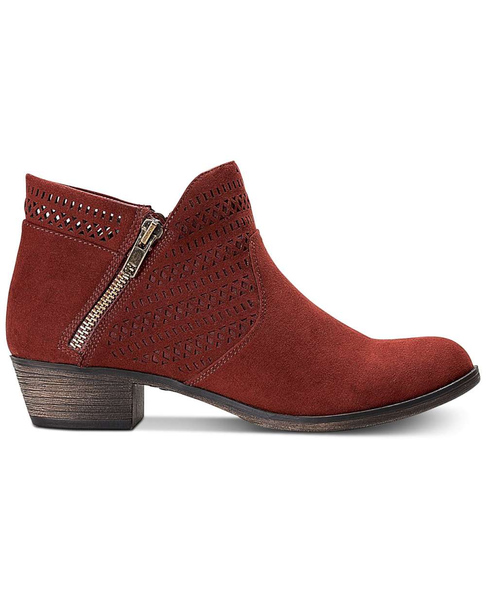 Botas femininas American Rag perfuradas Abby bico redondo salto bloco tamanho 6 M