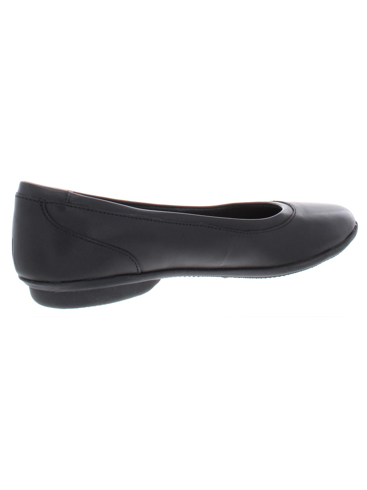 Sapatilhas de balé femininas Clarks Gracelin Mara de couro, pretas, tamanho 8,5 W